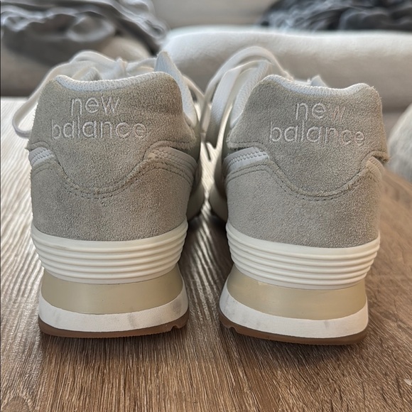 New Balance 574 Sage and White Sneakers - Picture 2 of 6